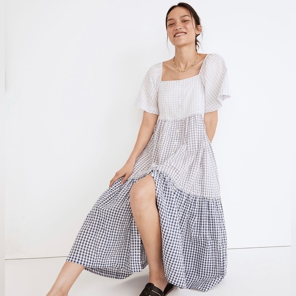 Madewell Dresses Nwt Brand New Madewell Patchwork Gingham